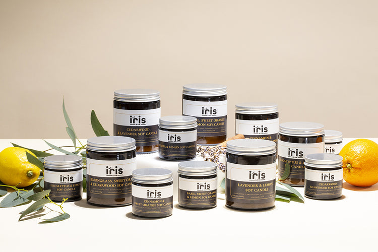 Relaxing natural candle collection
